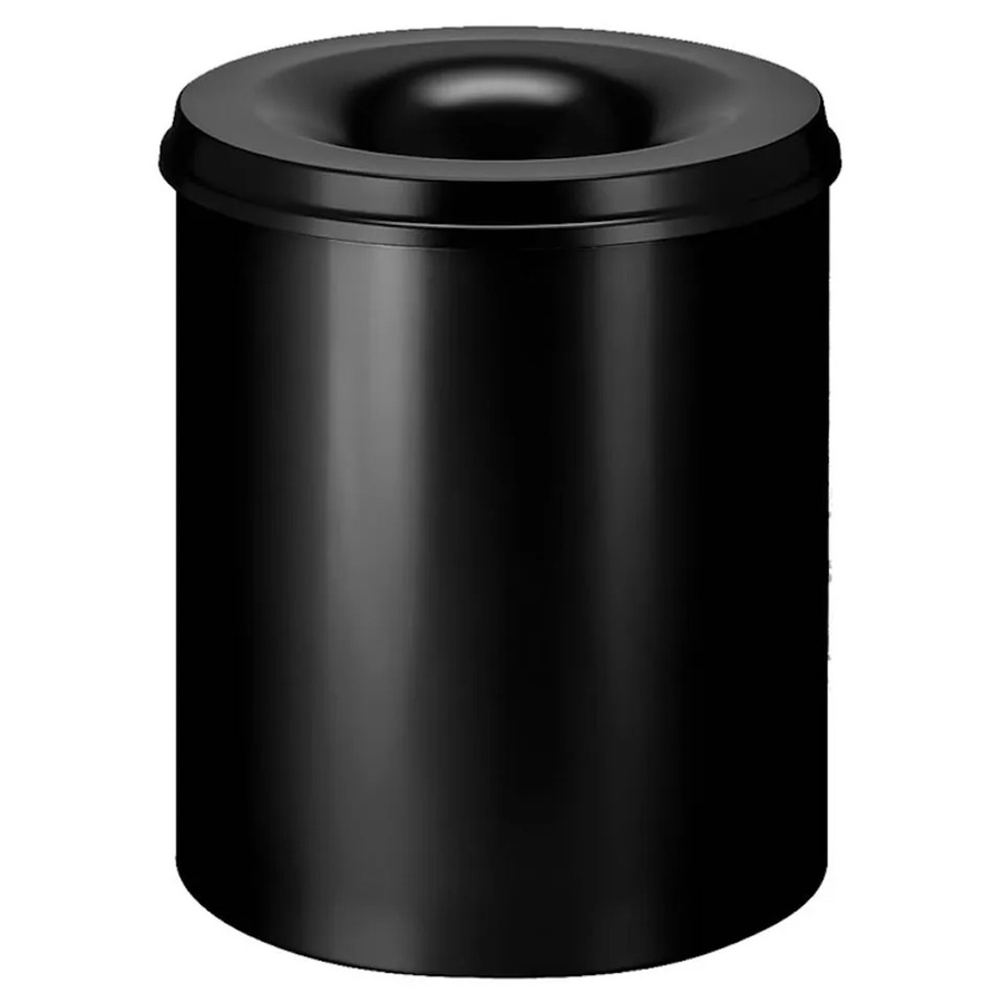 PROREGAL Selbstlöschender Papierkorb und Abfallsammler aus Metall, Schwarz, H: 54 cm, Ø: 47 cm, 80 Liter - Bild 2