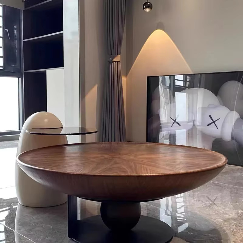 Moderner Couchtisch von ANGDUO in Braun mit Holzoptik und mattem Finish - Bild 4
