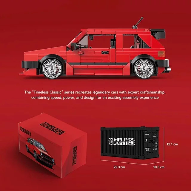 inhaw Technische Red Golf MK2 Bausteine, Auto Modell, 479 Teile, ab 18 Jahren - Bild 1