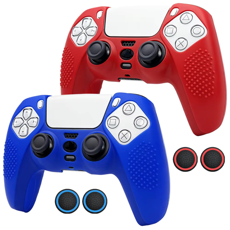 VILCORN Silikonhülle für PS5-Controller in Schwarz mit rutschfester Daumenstick-Griffabdeckung - Bild 7