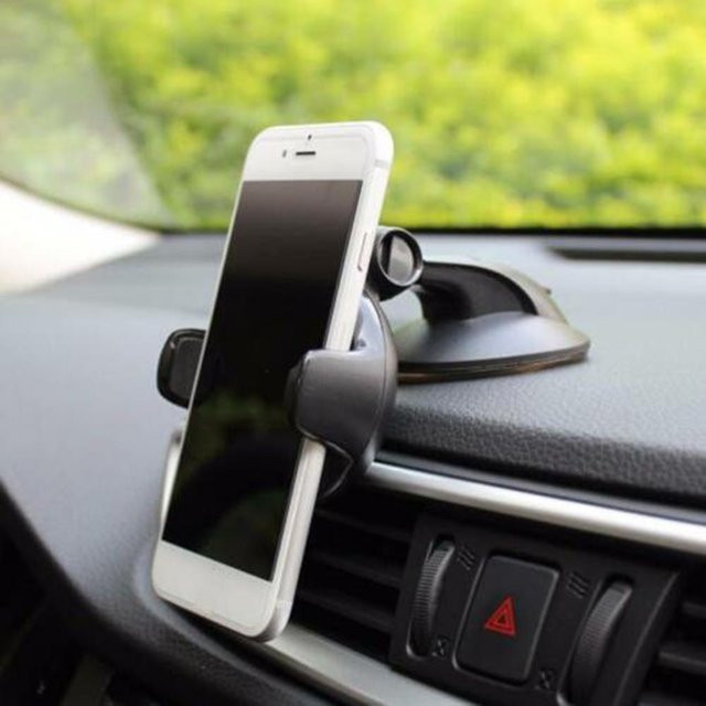 360 Grad Autohalterung für das Handy mit Saugnapf in Schwarz - Bild 1