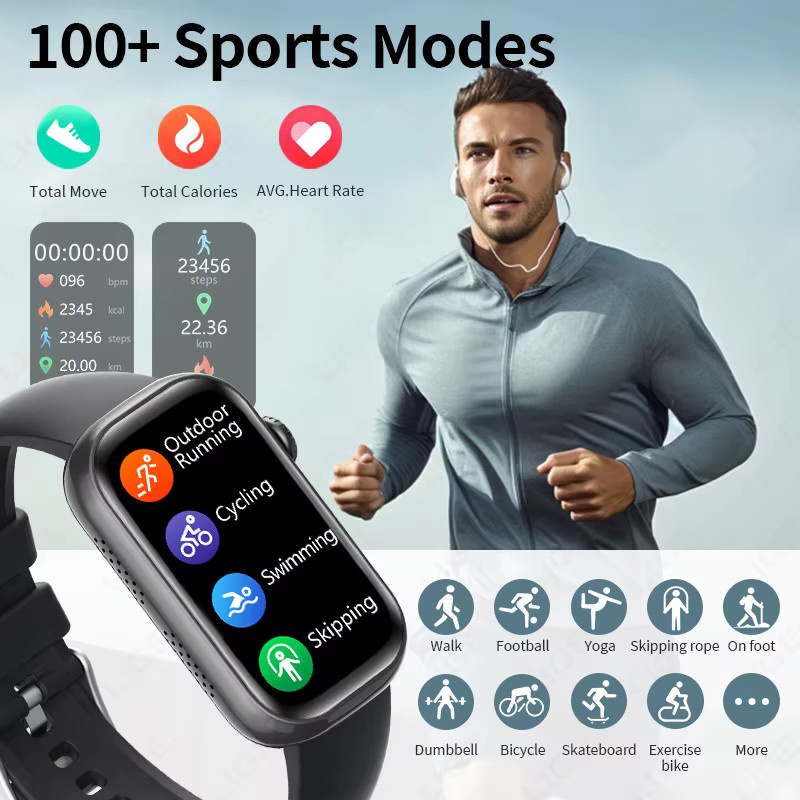LIGE Smartwatch Unisex Smart Armband mit Herzfrequenz- und Blutsauerstoffmessung, Wasserdicht, Bluetooth, kompatibel mit Android und iOS, in Pink und Schwarz - Bild 6