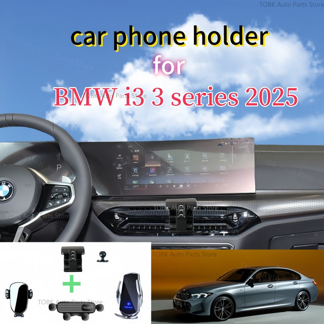 Autotelefonhalterung mit kabelloser Ladefunktion für BMW 3er I3 G20, Farbe: Schwarz - Bild 1