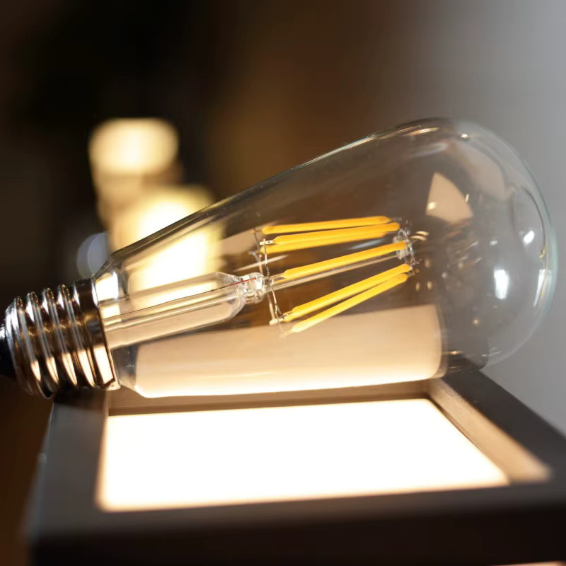 GRZBI LED Vintage Edison Glühlampe ST64 mit E27 Sockel, transparentes Glas, 4W - Bild 2