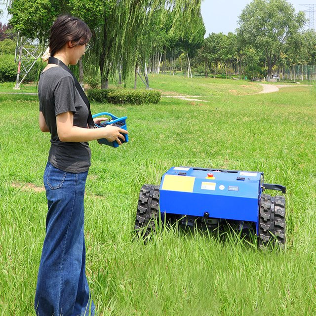 TONGZHONG Multifunktionaler Raupenrasenmäher in Blau mit intelligenter Fernsteuerung zur Unkrautbekämpfung - Bild 1