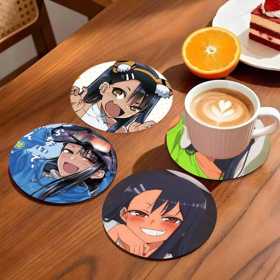 Nagatoro Hayase Anime-Charakter Untersetzer aus Holz, rund, Durchmesser: 10 cm, braun/mehrfarbig - Bild 2