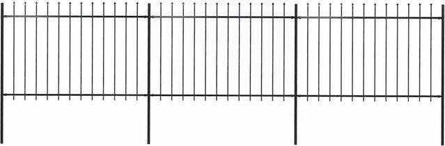 vidaXL Gartenzaun mit Speerspitze aus Stahl in Schwarz, B/H: 537 x 120 cm - Bild 1