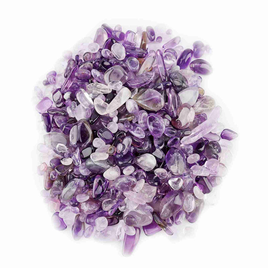 Natürliche Trommelsteinsplitter aus Bergkristall von TOMTOP JMS in Violett, Weiß, Pink und Lila - Bild 2
