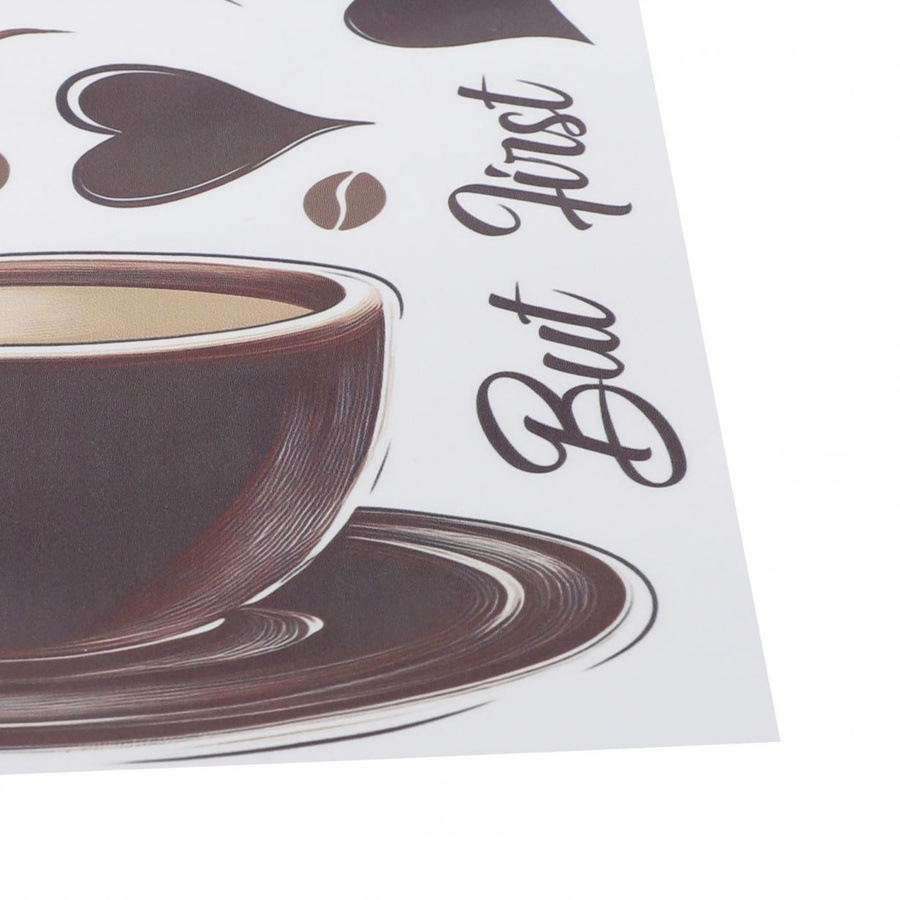 Lufebut Wandsticker Kaffeetasse mit Herzen im Vintage-Stil in Braun - Bild 2