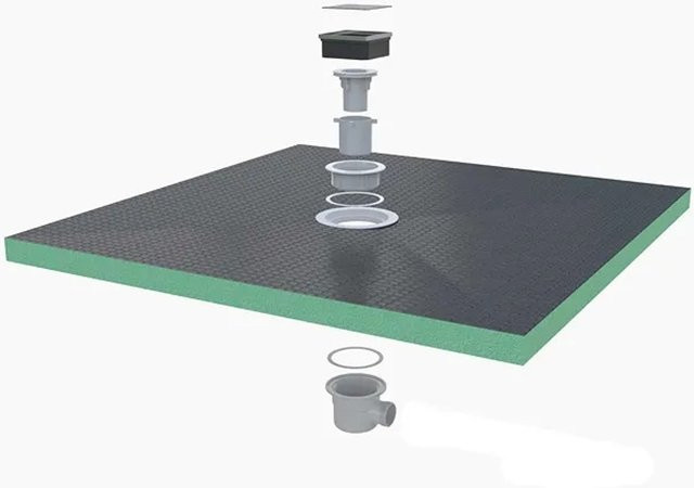 Duschparadies XPS Duschplatte Fliesenplatte für Duschkabine und Walk-in Dusche, Grau, B/T/H: 80 x 80 x 4 cm - Bild 1