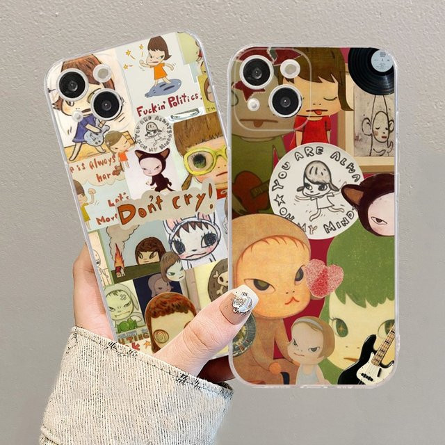 Yoshitomo Nara Handyhülle aus weichem Silikon für iPhone 15 14 13 12 11 Pro Max XS XR SE Multicolor - Bild 1