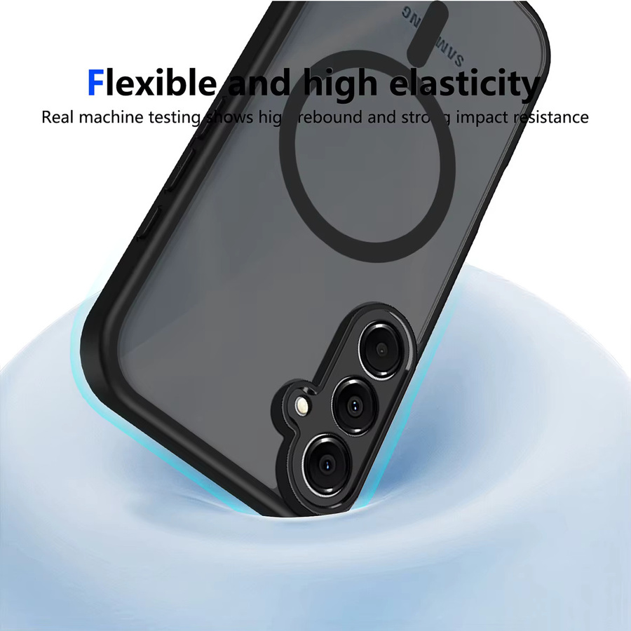 Magnetische transluzente Hülle für Samsung Galaxy A57 A37 A17 A56 A16 A36 A26 A55 A35 A15 A25 A14 A24 A54 in Schwarz, unterstützt kabelloses Laden - Bild 5