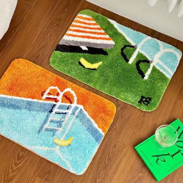VIKAMA Cartoon-Plüschteppich rutschfest und saugfähig für Kinderzimmer und Badezimmer, Mehrfarbig, B/T: 60 x 40 cm - Bild 1