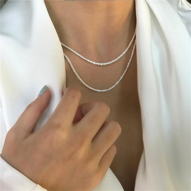 Halskette 925 Sterling Silber, Gliederkette mit Anhänger, Damen - Bild 1