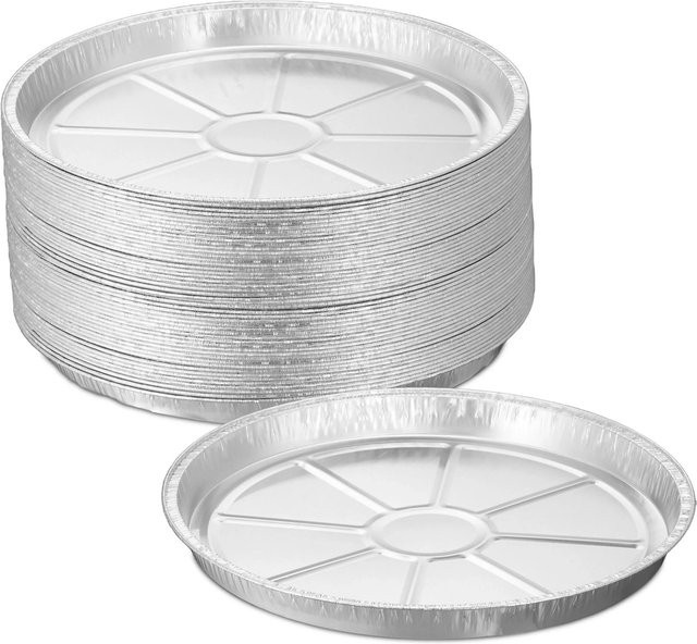 Relaxdays Aluminium-Kuchenformen Silber, 50er Set, Durchmesser: 27,5 cm, Höhe: 2,5 cm - Bild 1