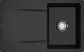 Villeroy & Boch Spüle Siluet 45 Flat aus Keramik, flächenbündig, pure black - Bild 1