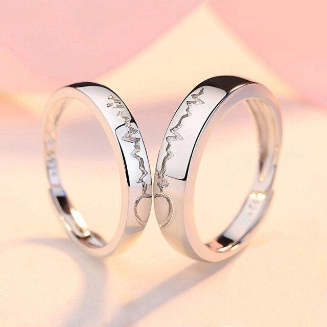 YIRAN Jewelry Eheringe Herz, Zirkonia, Kupfer, Weiß, Unisex - Bild 1