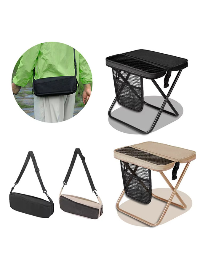 GUOMUZI Faltbarer Rucksackhocker, tragbarer Klapphocker mit Tragetasche, leichter Mini-Outdoor-Stuhl für Reisen - Bild 5