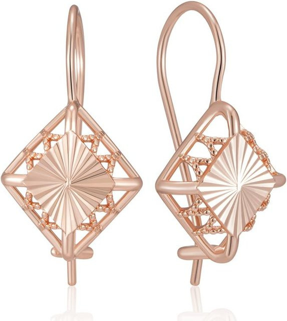 Hängeohrringe Kupfer, Roségold, Geometrische Blume, Damen, Vintage - Bild 1