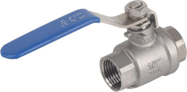 TOMTOP JMS Zweiteiliger Kugelhahn aus Edelstahl SS304 mit 12 NPT Vollanschluss und 2-Wege-Drehhebel in Silber - Bild 1