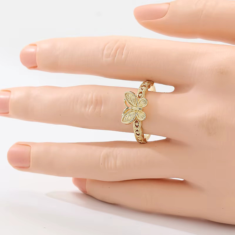 YoYo Schmetterlings-Ring, Gold, Damen, minimalistisch - Bild 1