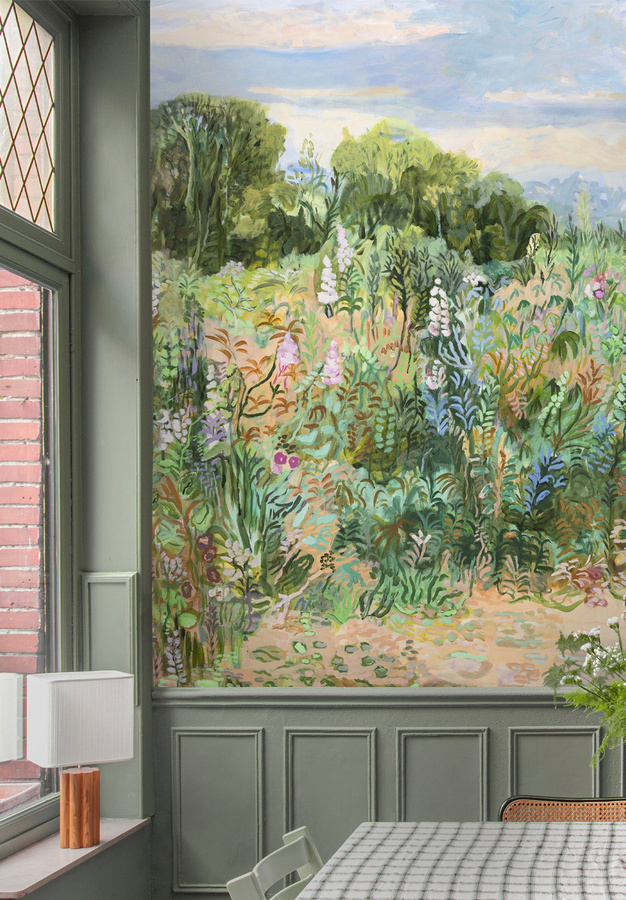 Isidore Leroy Fototapete Roses Trémières mit floralem Naturmotiv in Mehrfarbig - Bild 1
