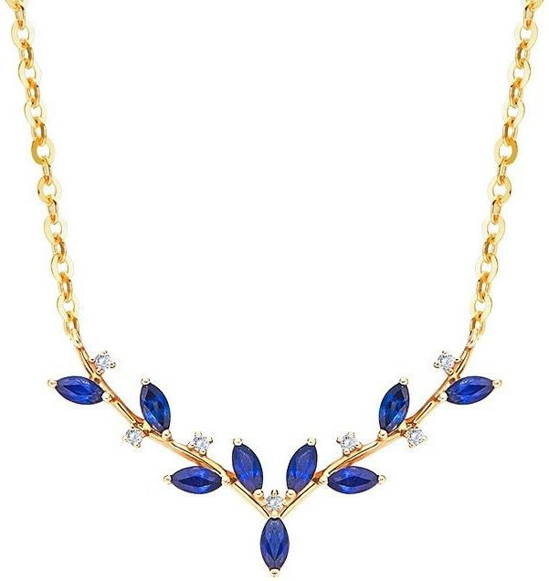 Lucky Star Jewelry Halskette, 925 Silber, Zirkonia, Saphir, Damen - Bild 1