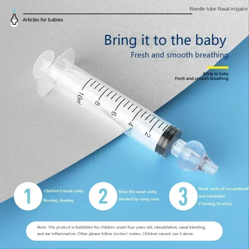 Baby-Nasensauger in Weiß mit Reinigungsbürste und Reinigungsnadel zur Nasenspülung für Kinder - Bild 2