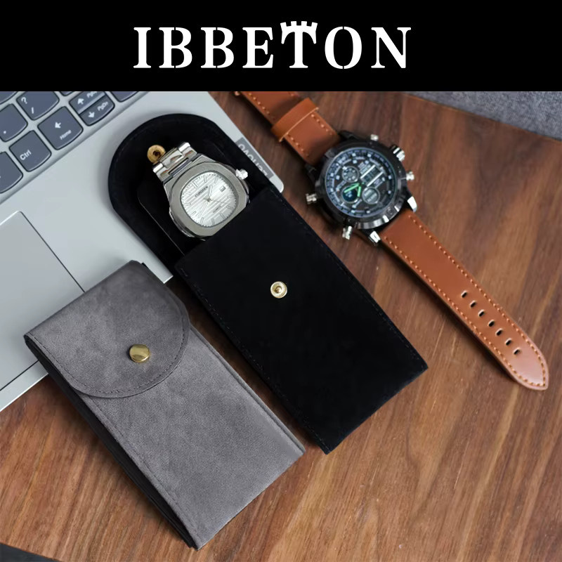 IBBETON Uhrentasche, Leder, Schwarz, Unisex - Bild 2