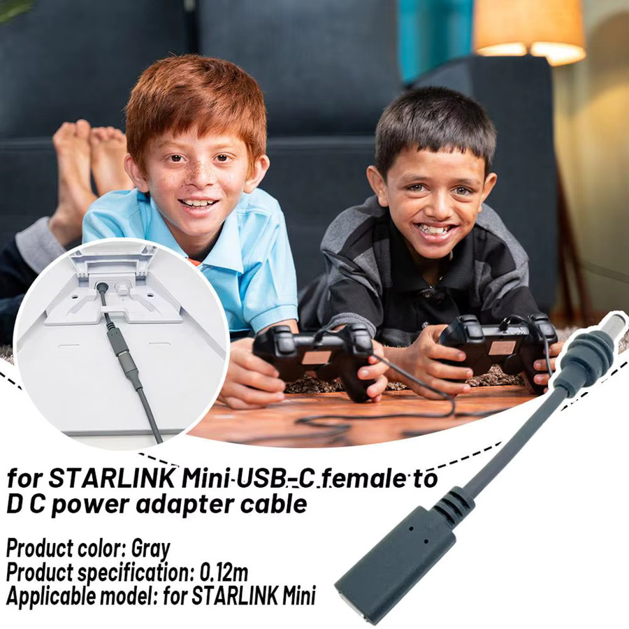 Starlink Mini USB-C auf DC Power Adapter Kabel in Grau für wetterfesten Outdoor-Einsatz - Bild 5