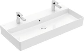 Villeroy & Boch Waschtisch Memento 2.0 in Weiß, Aufsatzwaschtisch aus Keramik mit 2 Hahnlöchern und Überlauf, Breite: 100 cm, Tiefe: 47 cm - Bild 1