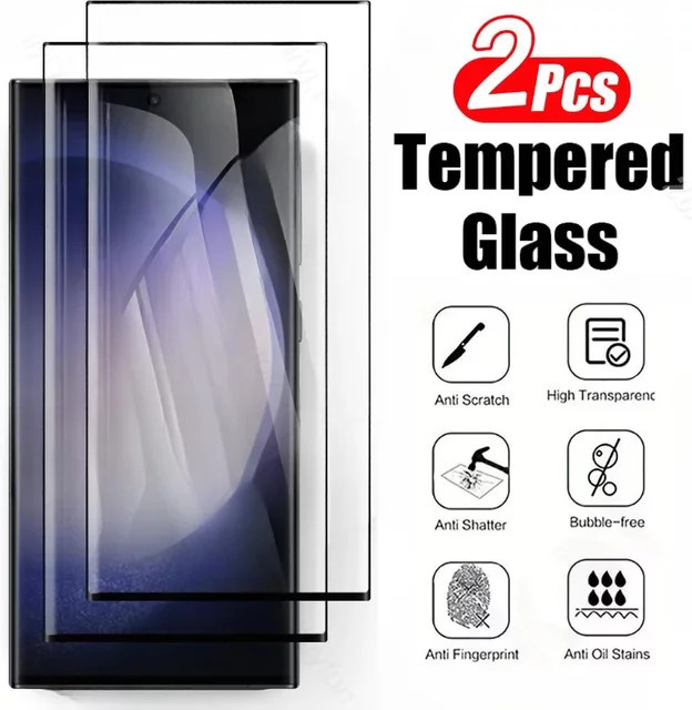 2er-Pack Gehärtetes Glas Display Schutzfolie für Samsung Galaxy S24 S25 S23 S22 S21 Ultra S24 FE sowie Note 20 10 9 8 S10 S9 in Transparent - Bild 1
