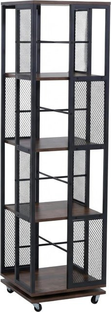Bücherregal MCW-P13 Industrial Design aus Metall und Melamin in Dunkelbraun, H x B x T: 147 x 40 x 40 cm - Bild 2