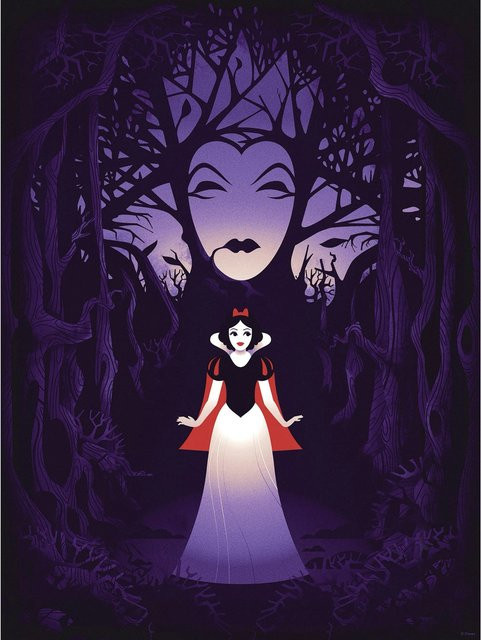 Komar Disney Snow White Evil Queen Paper Poster Wandbild Lila B: 30 cm, H: 40 cm - Bild 1