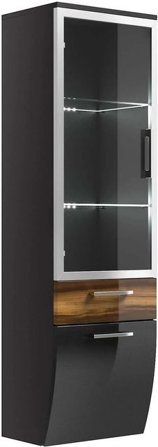 Posseik Bad-Hochschrank Rima Walnuss mit Soft-Close-Türen und Regalböden, Breite: 40 cm, Höhe: 134,5 cm - Bild 1