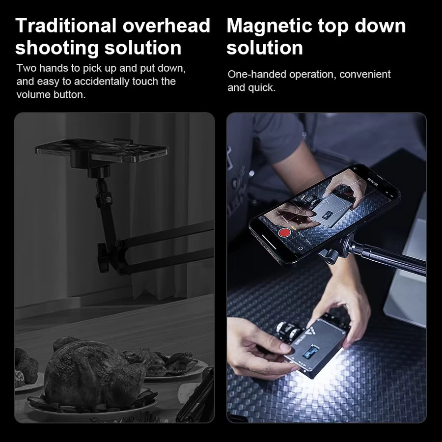 Selens Magnetischer Saugständer in Schwarz, Tragbarer Handyständer und Autotelefonhalter mit 1/4 Zoll Löchern für iPhone 15 und Huawei Mate 60 - Bild 3