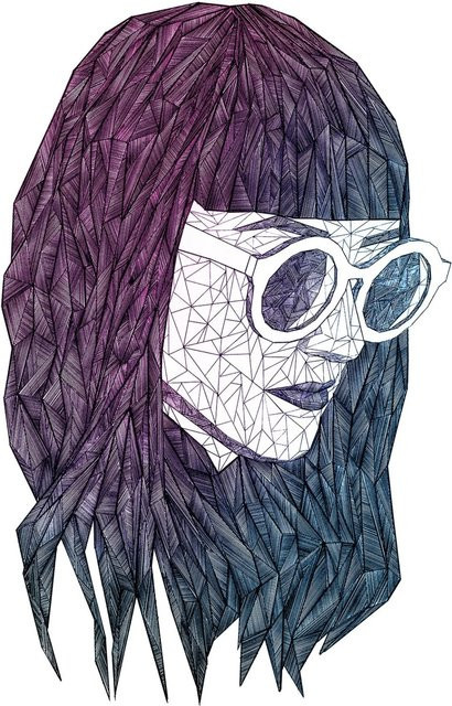 Komar Wandbild Grid in Violett, Poster aus Qualitätsvlies, Breite: 30 cm, Höhe: 40 cm - Bild 1