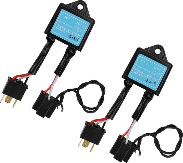 2 Stück H4 Umpolung Konverter Adapter für Xenon Lampen in Schwarz - Bild 1