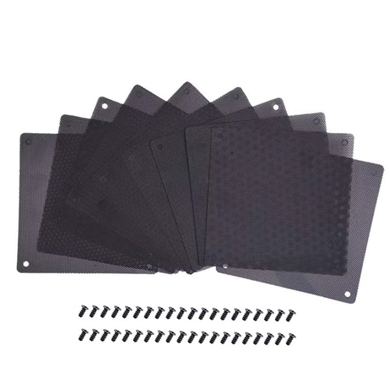 FTBTOC Staubfilter Set für Computer-Lüfter aus PVC, 10 Stück in Schwarz, 120 mm inklusive 40 Schrauben - Bild 2