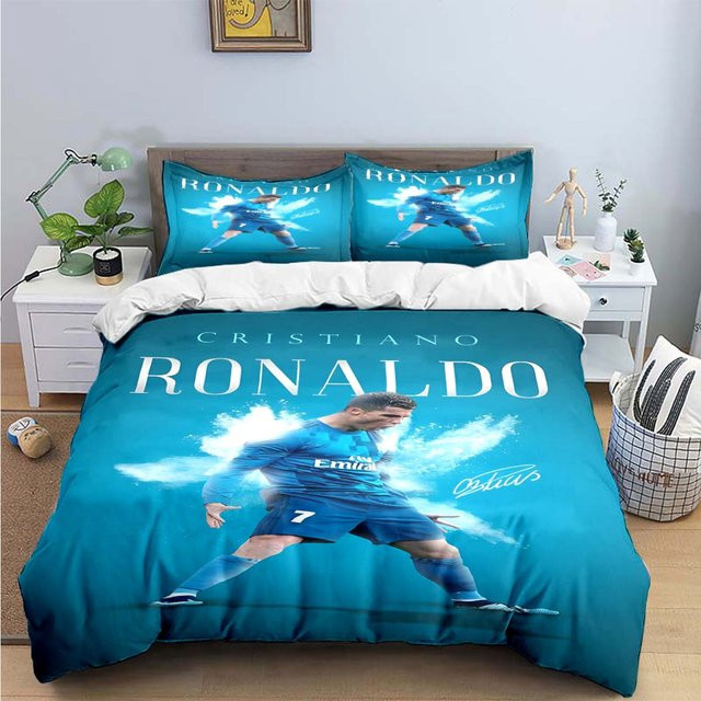 Gu Tao Bettwäsche Set mit R-Ronaldo Aufdruck in Blau, 3-teilig, B/H: 150 x 200 cm - Bild 1