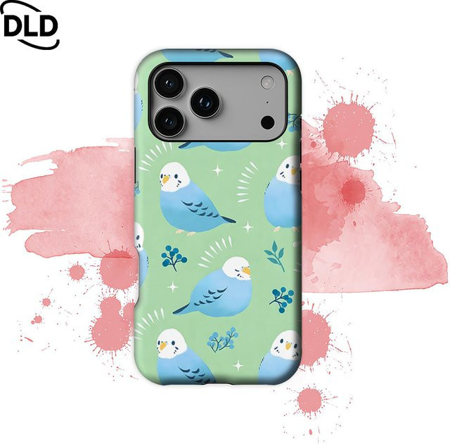 Potdemiel Handyhülle Budgie Parade in Himmelblau für iPhone 17 16 15 14 13 Pro Max Plus mit Magnetfunktion und robustem Doppel-Schicht-Schutz - Bild 1