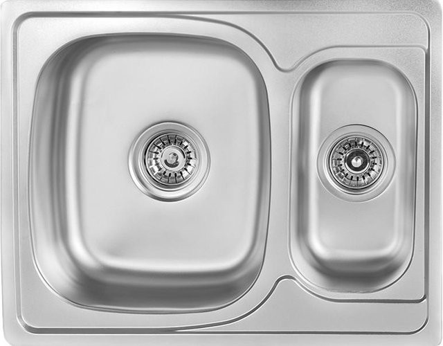 Einbauspüle Junak Kuchinox mit 1,5 Becken aus Edelstahl in Silber, Breite: 63,0 cm, Tiefe: 50,0 cm - Bild 1