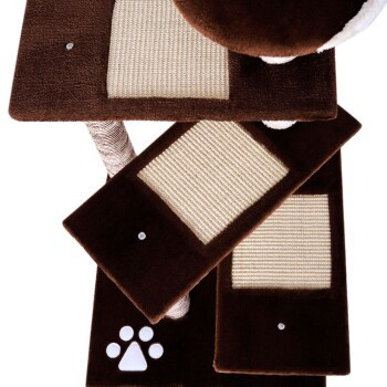 Lionto Kratzbaum für Katzen mit Sisal in Braun, Beige oder Grau, Höhe: 100 cm - Bild 2