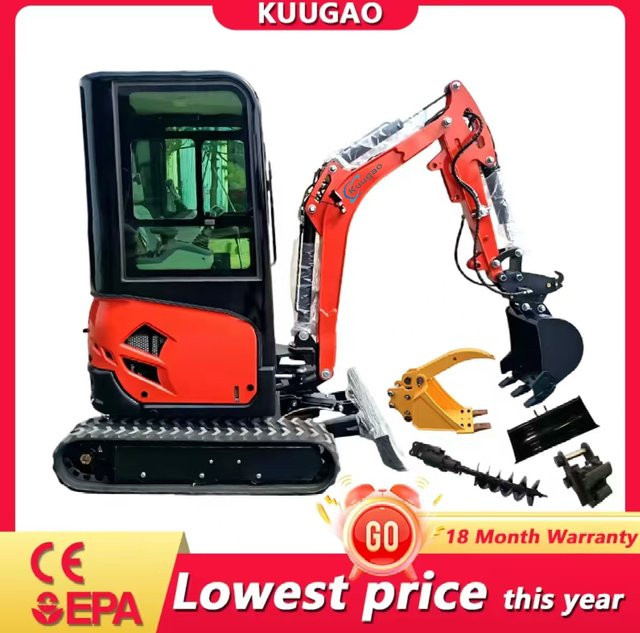 DCNB Mini-Bagger mit Kubota-Motor, 2 Tonnen, Raupenbagger in Orange - Bild 1