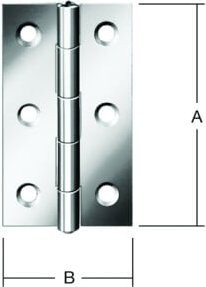 VORMANN Tür-Scharnier schmal, gerollt, Edelstahl, Silber, B: 3,1 cm, H: 5,0 cm - Bild 1