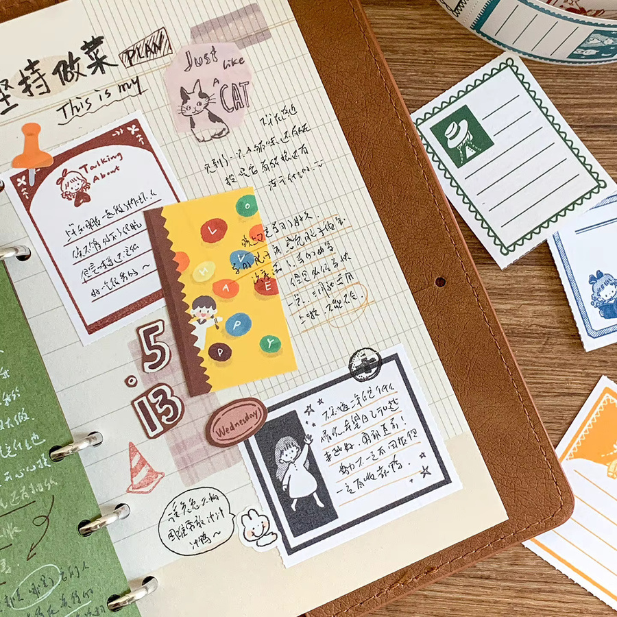 ZZOTON Antikes Briefpapier Gangu-Papier mit Retro-Rand, beschreibbares Spezialpapier für dein Journal in Multicolour - Bild 4
