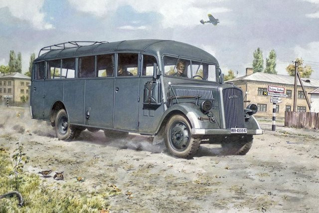 Roden Opel Blitz Bus 3.6-47 type W39 Ludewig, Spielzeugfahrzeug, 1:72, Grau - Bild 1