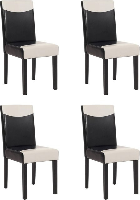 CHEFGASTRO Esszimmerstuhl 4er-Set in Schwarz-Weiß aus Kunstleder, B/T/H: 43 x 56 x 90 cm, Sitzhöhe: 45 cm - Bild 1