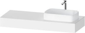 Duravit Konsole Qatego in Weiß mit einem Ausschnitt für Waschbecken rechts, B/T/H: 140 x 55 x 17 cm - Bild 1