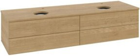 V&B Waschtischunterschrank Antao mit Beleuchtung ohne Frontstruktur, Farbe Eiche Honig, B/T: 160 x 50 cm - Bild 1